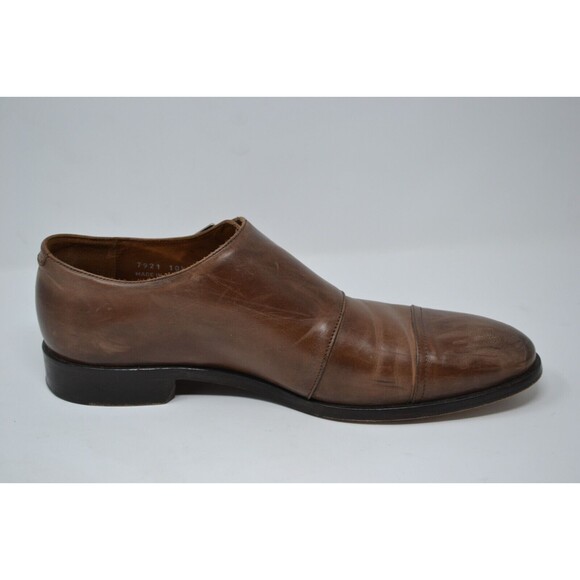 Massimo Matteo 7921 Cuoio Brown Single Monk Dress Shoes Mens 10.5 M Oxford ITALY main image 11